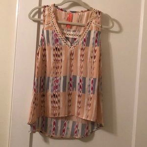 Tank with Lace Detail - Stitch Fix - Tribal Print
